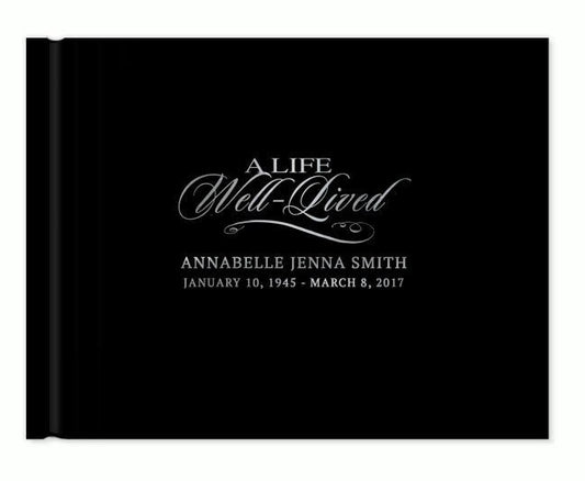 A Life Well Lived Landscape Funeral Guest Book - The Funeral Program Site