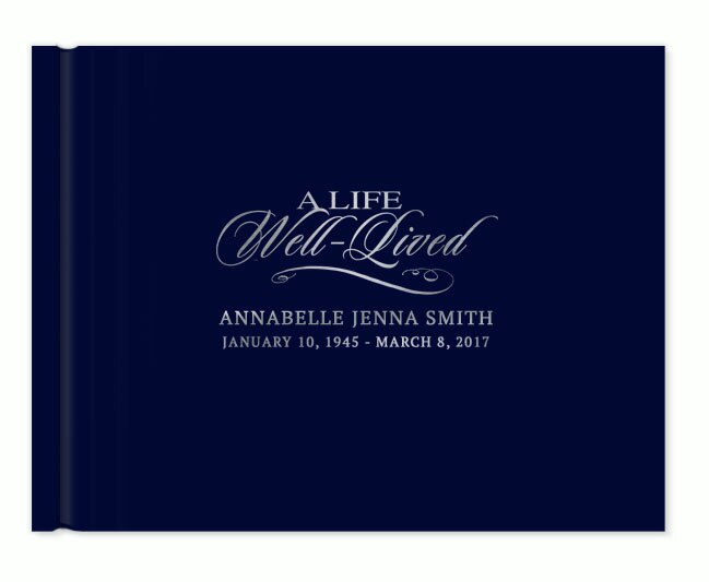 A Life Well Lived Landscape Funeral Guest Book - The Funeral Program Site