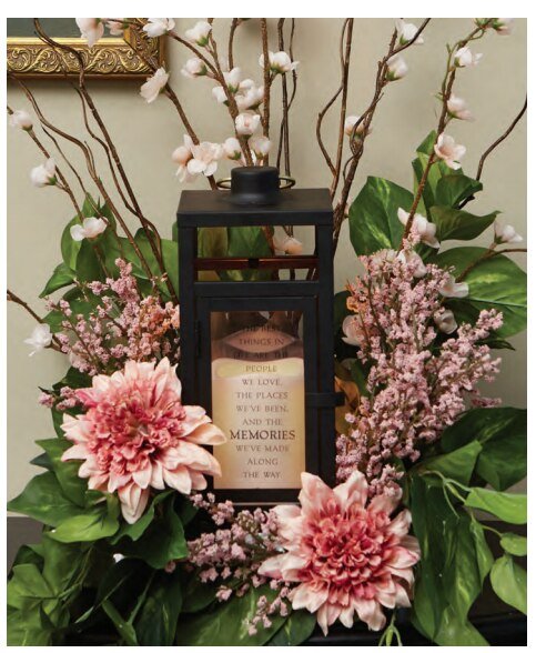 A Light Glows In Memory Black LED Memorial Lantern - The Funeral Program Site