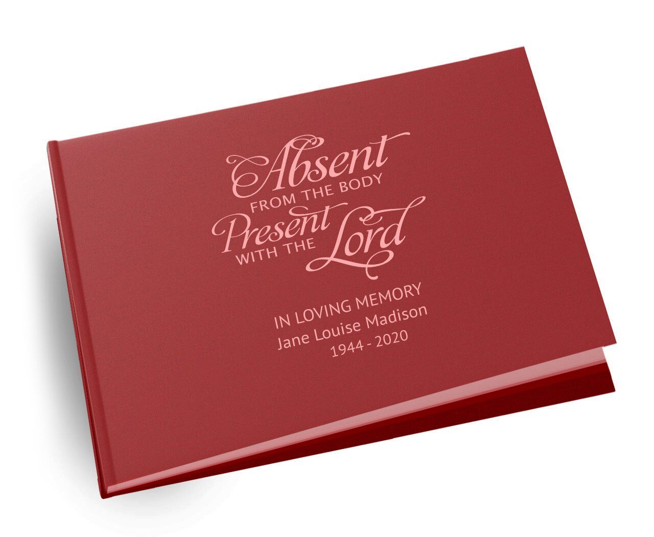 Absent From Body Landscape Linen Funeral Guest Book - The Funeral Program Site