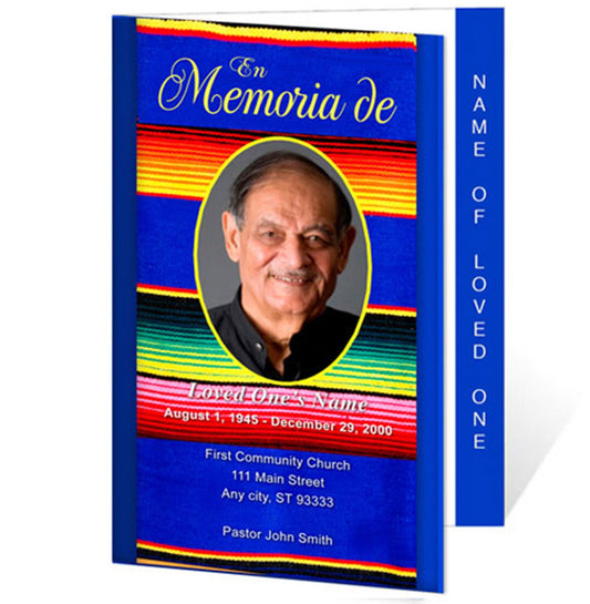 Acapulco 4 - Sided Graduated Funeral Program Template - The Funeral Program Site