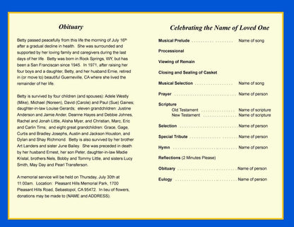 Acapulco Funeral Program Template - The Funeral Program Site