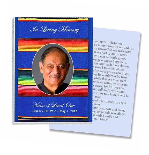 Acapulco Small Memorial Card Template - The Funeral Program Site