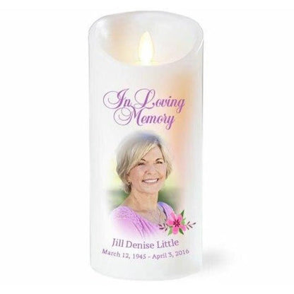 Accent Dancing Wick Personalized LED Memorial Candle - The Funeral Program Site