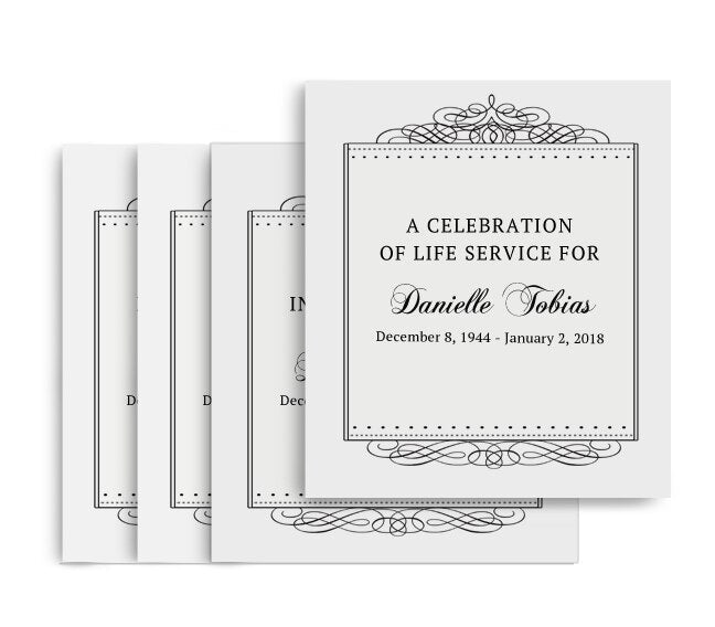 Accent Memorial Cards Printing Done For You Design & Print (Pack of 50) - The Funeral Program Site