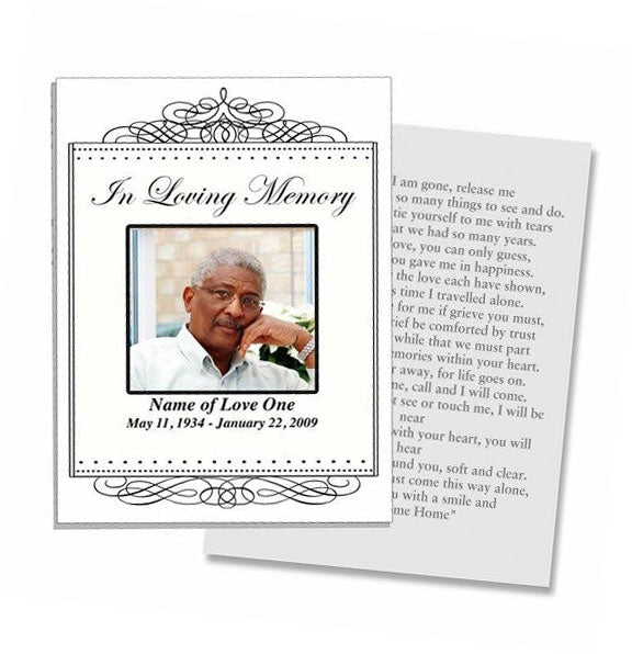 Accent Small Memorial Card Template - The Funeral Program Site