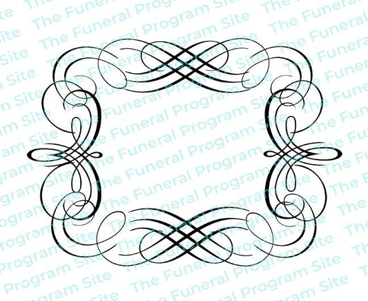 Adagio Elegant Flourish Funeral Program Border - The Funeral Program Site