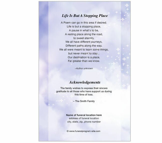 Adoration 4 - Sided Graduated Funeral Program Template - The Funeral Program Site