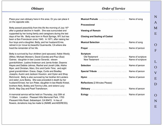 Adoration 4 - Sided Graduated Funeral Program Template - The Funeral Program Site