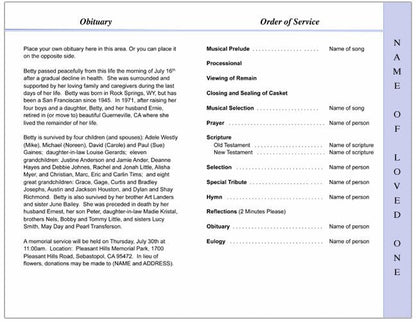 Adoration 4 - Sided Graduated Funeral Program Template - The Funeral Program Site