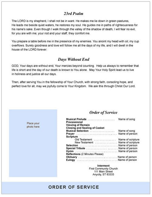 Adoration 8 - Sided Bottom Graduated Funeral Program Template - The Funeral Program Site