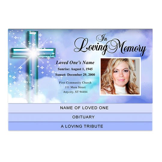 Adoration 8 - Sided Bottom Graduated Funeral Program Template - The Funeral Program Site