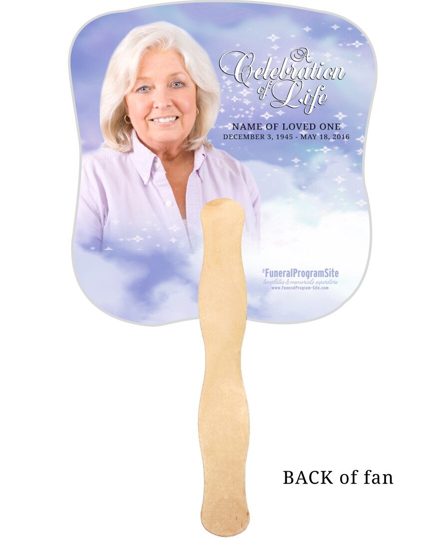 Adoration Cardstock Memorial Fan With Wooden Handle (Pack of 10) - The Funeral Program Site