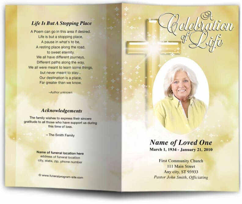 Adoration Funeral Program Template - The Funeral Program Site