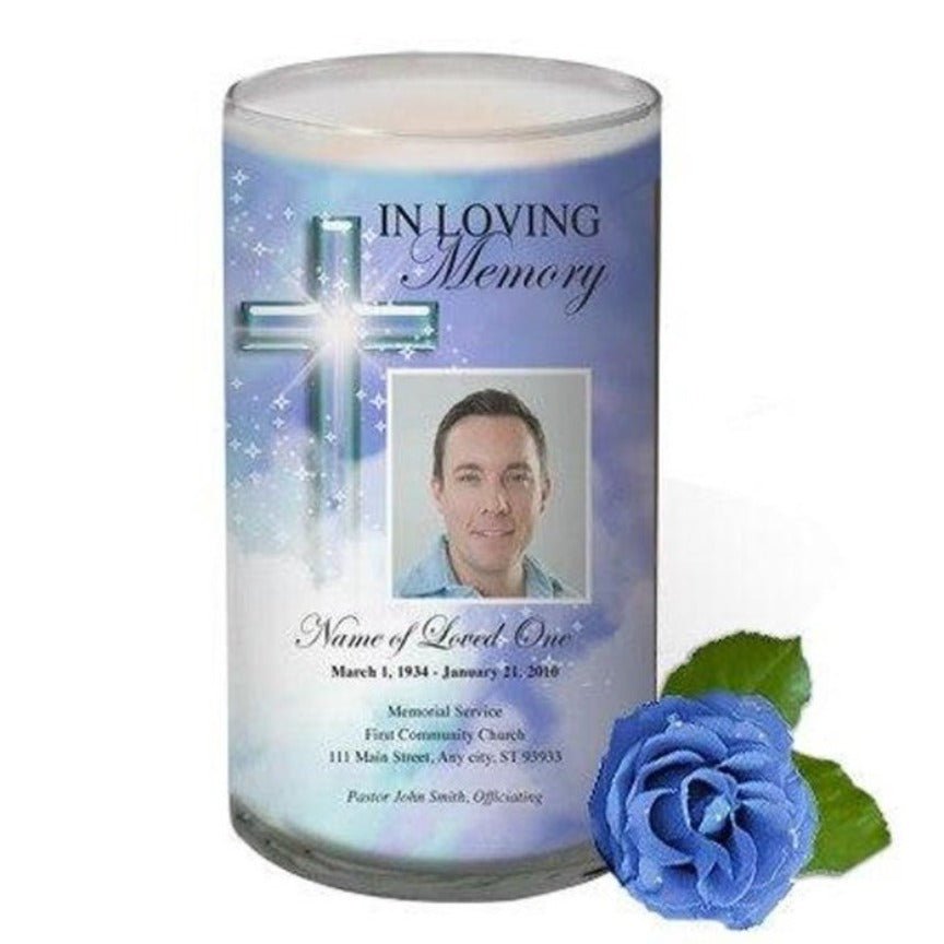 Adoration Personalized Glass Memorial Candle - The Funeral Program Site