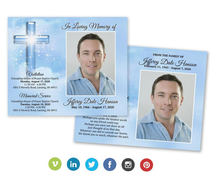 Adoration Social Media Funeral Announcement Template - Google Docs - The Funeral Program Site