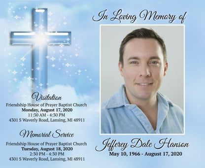 Adoration Social Media Funeral Announcement Template - Google Docs - The Funeral Program Site