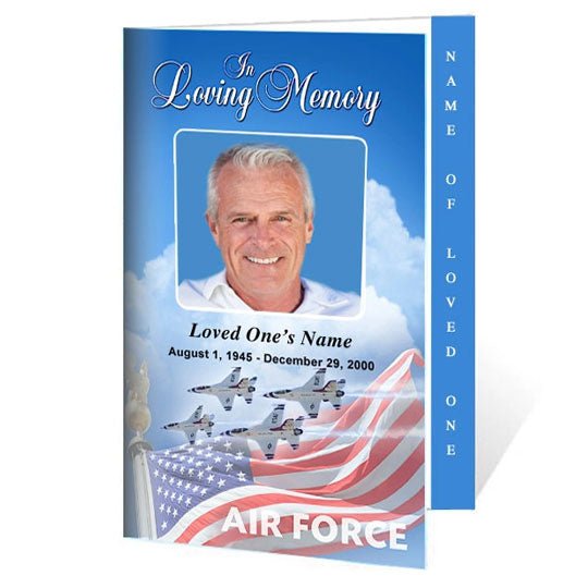 Air Force 4 - Sided Graduated Funeral Program Template - The Funeral Program Site