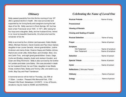 Air Force Funeral Program Template - The Funeral Program Site