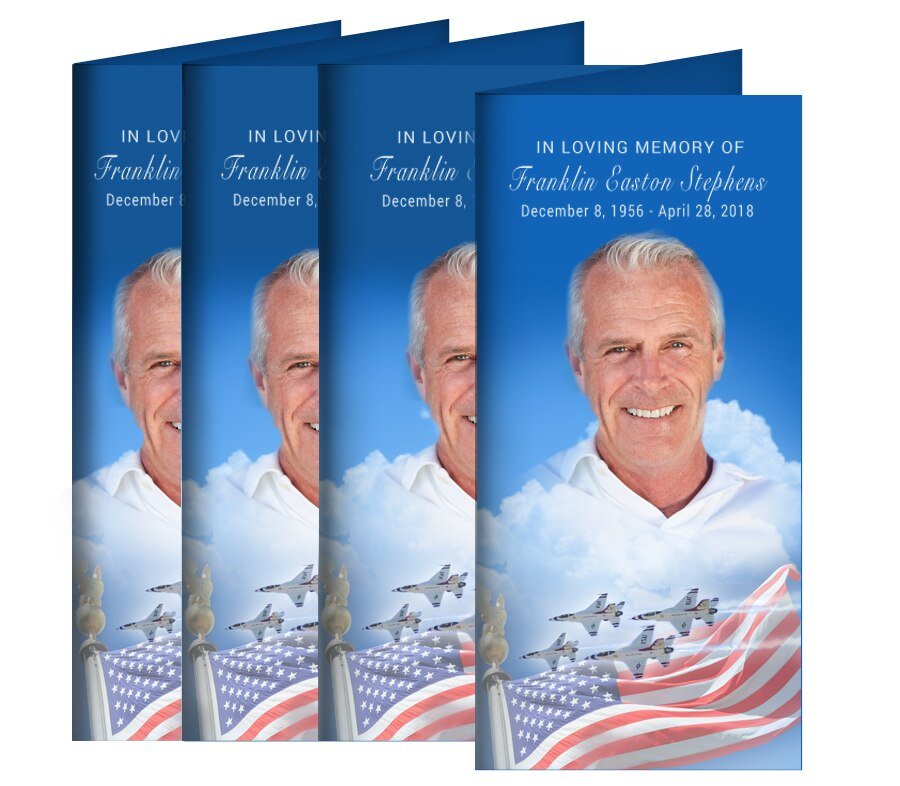 Air Force Long Fold Program Design & Print (Pack of 50) - The Funeral Program Site