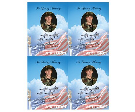 Air Force Small Memorial Card Template - The Funeral Program Site