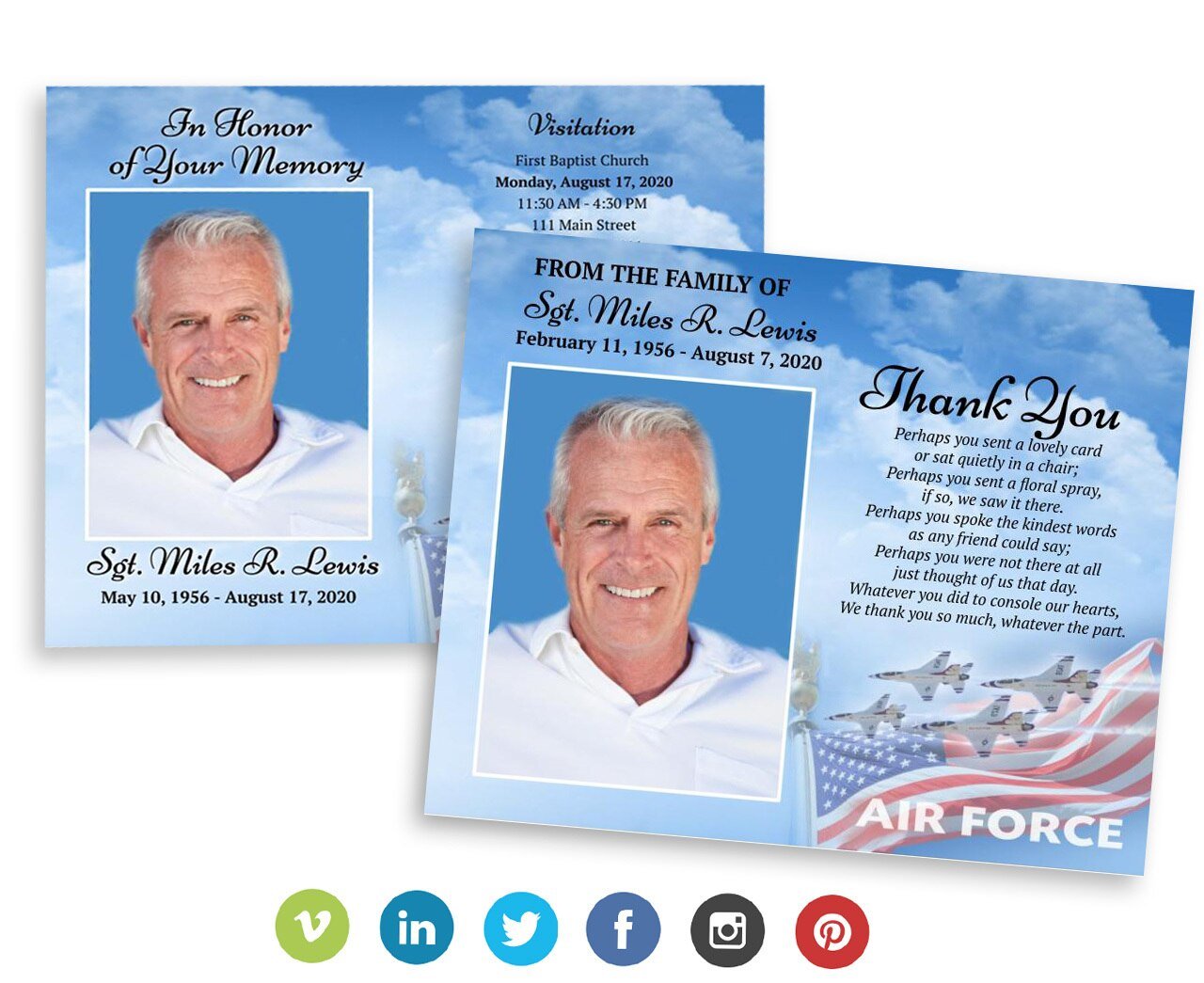 Air Force Social Media Funeral Announcement Template - Google Docs - The Funeral Program Site