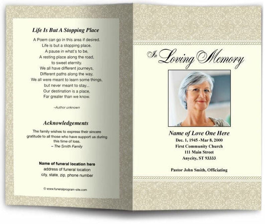 Alexa Funeral Program Template - The Funeral Program Site