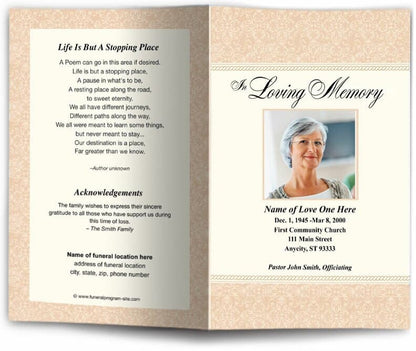 Alexa Funeral Program Template - The Funeral Program Site