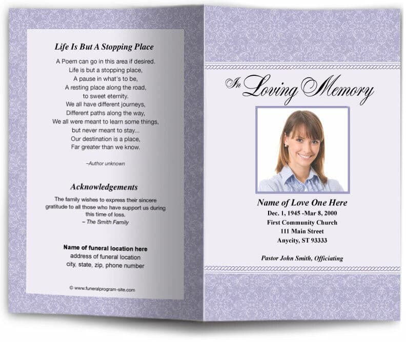 Alexa Funeral Program Template - The Funeral Program Site