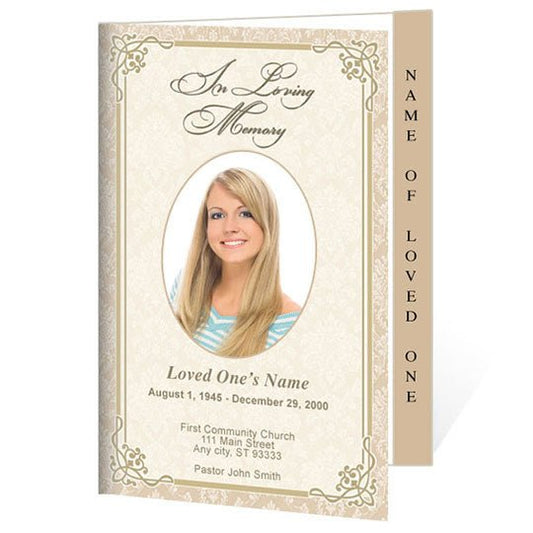 Alexandria 4 - Sided Graduated Funeral Program Template - The Funeral Program Site