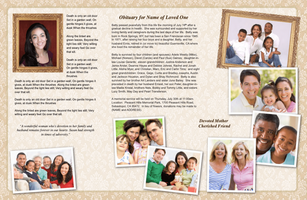 Alexandria Trifold Funeral Brochure Template - The Funeral Program Site