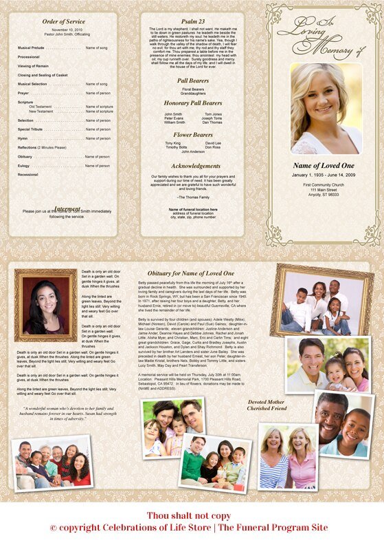 Alexandria Trifold Funeral Brochure Template - The Funeral Program Site