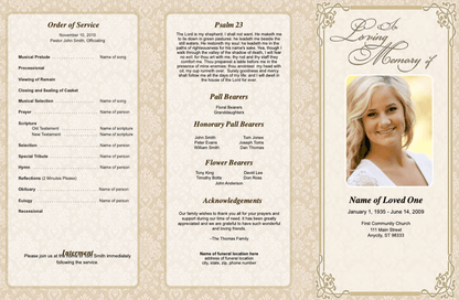 Alexandria Trifold Funeral Brochure Template - The Funeral Program Site