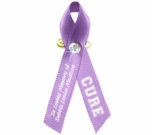 All Cancers Personalized Awareness Ribbon (Lavender) - Pack of 10 - The Funeral Program Site