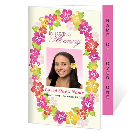 Aloha 4 - Sided Graduated Funeral Program Template - The Funeral Program Site