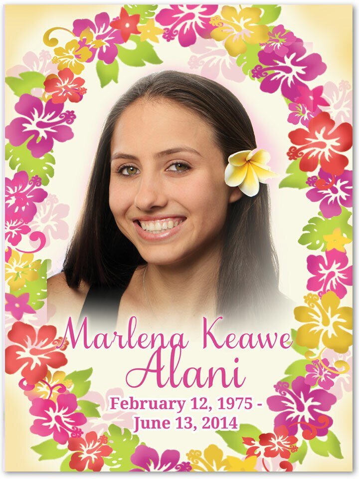 Aloha Funeral Poster Memorial Portrait - The Funeral Program Site