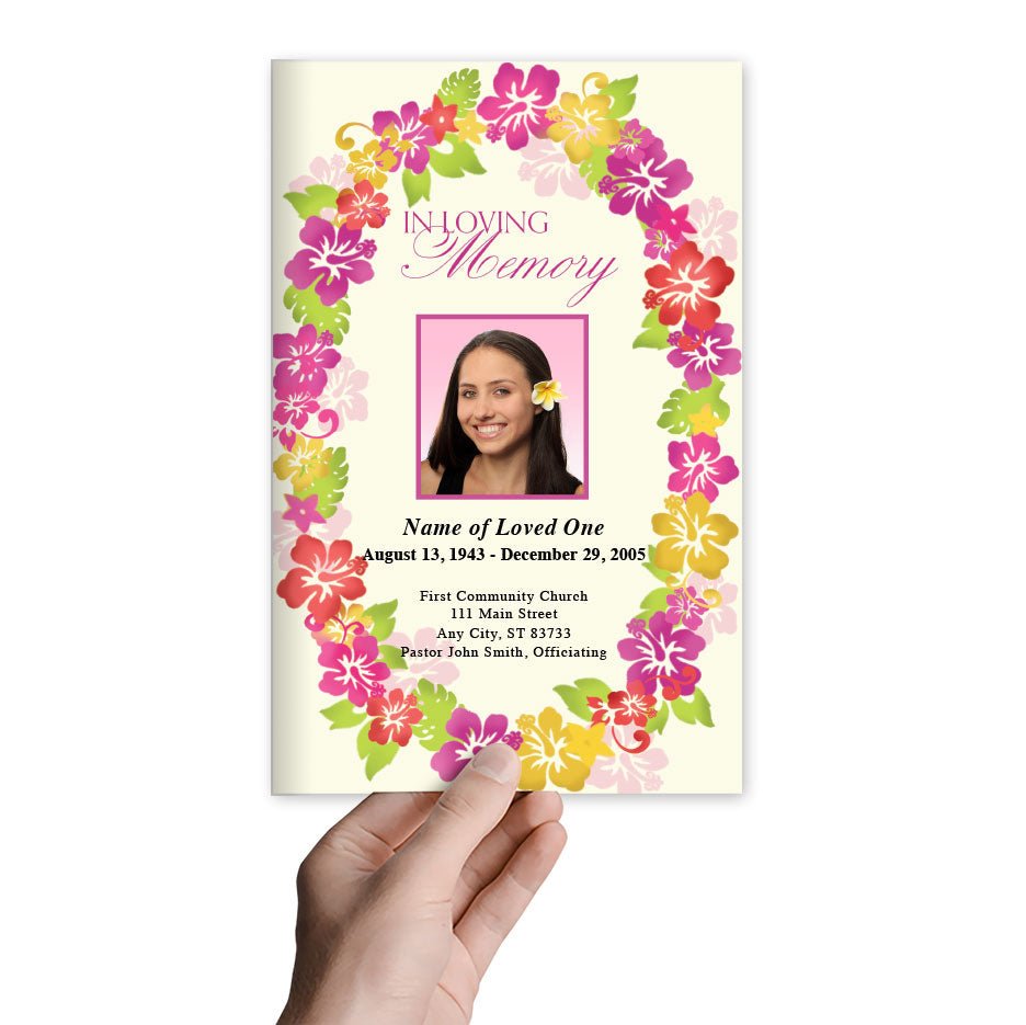 Aloha Funeral Program Template - The Funeral Program Site