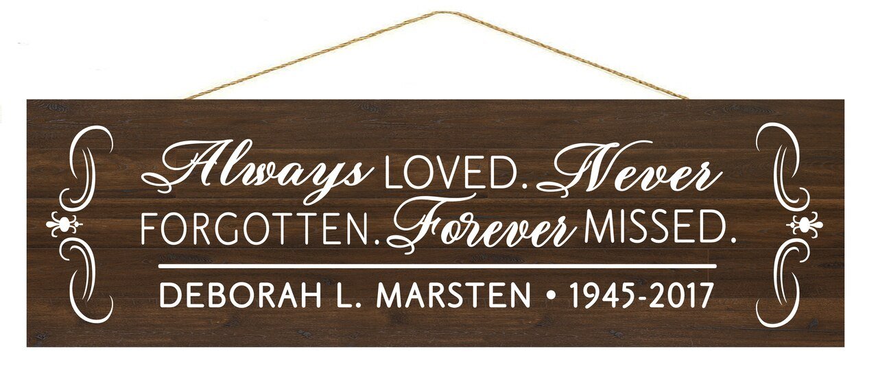 Always Forever Personalized Custom Memorial Wood Sign - The Funeral Program Site