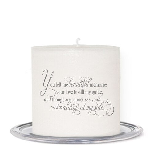 Always In Our Hearts Personalized Small Wax Memorial Candle - The Funeral Program Site