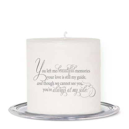 Always In Our Hearts Personalized Small Wax Memorial Candle - The Funeral Program Site