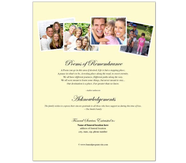 Ambience Funeral Flyer Template - The Funeral Program Site