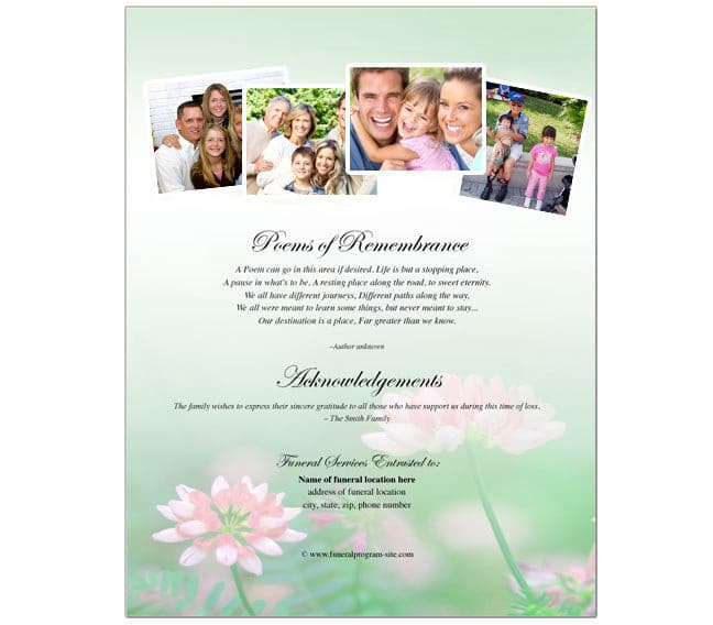 Ambrosia Funeral Flyer Template - The Funeral Program Site