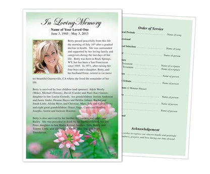 Ambrosia Funeral Flyer Template - The Funeral Program Site