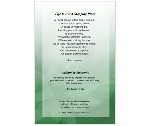 Ambrosia Letter 4 - Sided Graduated Funeral Program Template - The Funeral Program Site