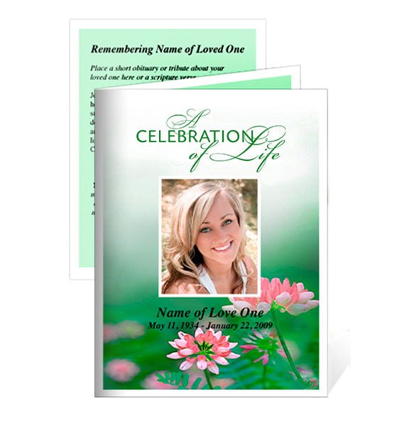 Ambrosia Small Memorial Card Template - The Funeral Program Site