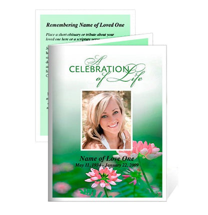 Ambrosia Small Memorial Card Template - The Funeral Program Site