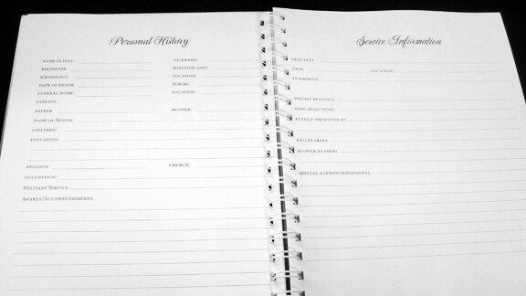 Ambrosia Spiral Wire Bind Funeral Guest Book - The Funeral Program Site