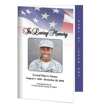 America 4 - Sided Graduated Funeral Program Template - The Funeral Program Site