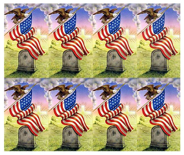 American Flag With Eagle Funeral Prayer Card Paper (Pack of 24) - The Funeral Program Site