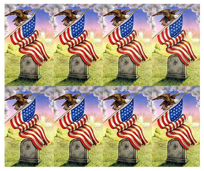 American Flag With Eagle Funeral Prayer Card Paper (Pack of 24) - The Funeral Program Site